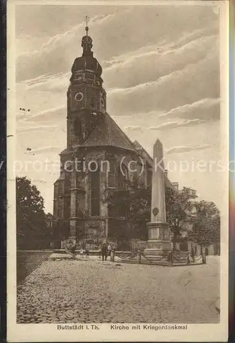 Buttstaedt Kirche mit Kriegerdenkmal Kat. Buttstaedt