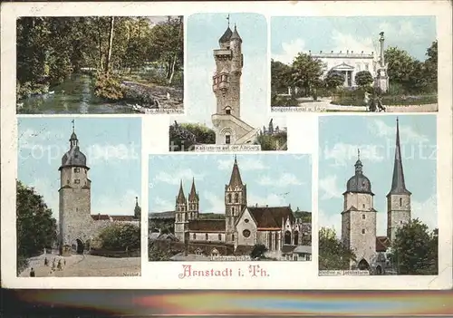 Arnstadt Ilm Neutor Riedtor Liebfrauenkirche Kaiserturm Am Muehlgraben Kriegerdenkmal / Arnstadt /Ilm-Kreis LKR