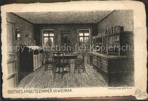 Weimar Thueringen Goethes Arbeitszimmer Zeichnung / Weimar /Weimar Stadtkreis