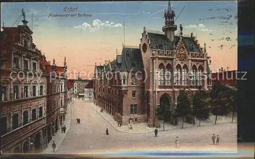 Erfurt Fischmarkt mit Rathaus Feldpost Kat. Erfurt