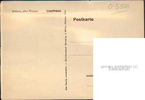 Weimar Thueringen Liszthaus Zeichnung / Weimar /Weimar Stadtkreis