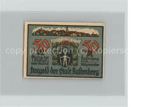 Rastenberg 50 Pfennig Gutschein Kat. Rastenberg