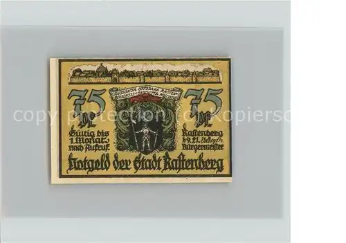 Rastenberg 75 Pfennig Gutschein Kat. Rastenberg