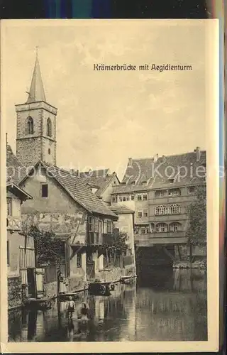 Erfurt Kraemerbruecke mit Aegidienturm Kat. Erfurt