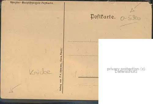 Weimar Thueringen Das Borkenhaeuschen Bleistiftskizze / Weimar /Weimar Stadtkreis