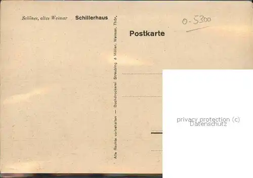 Weimar Thueringen Schillerhaus Zeichnung / Weimar /Weimar Stadtkreis