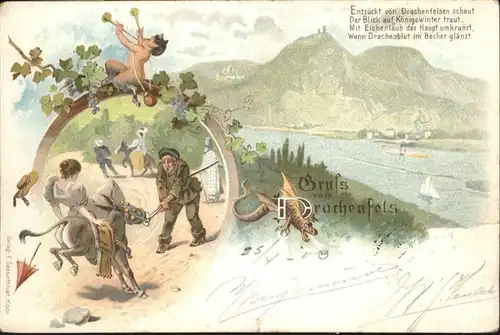 wb14952 Koenigswinter Drachenfels Esel x Kategorie. Koenigswinter Alte Ansichtskarten