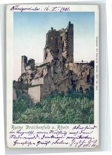 we73980 Koenigswinter Ruine Drachenfels x Kategorie. Koenigswinter Alte Ansichtskarten