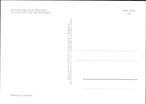 Koenigswinter Petersberg  / Koenigswinter /Rhein-Sieg-Kreis LKR