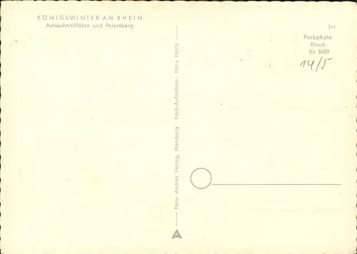 Koenigswinter Autoschnellfaehre Petersberg / Koenigswinter /Rhein-Sieg-Kreis LKR