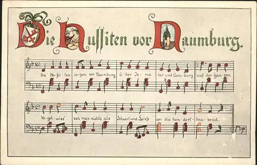 Naumburg Saale Liederkarte Noten Lied Kat. Naumburg