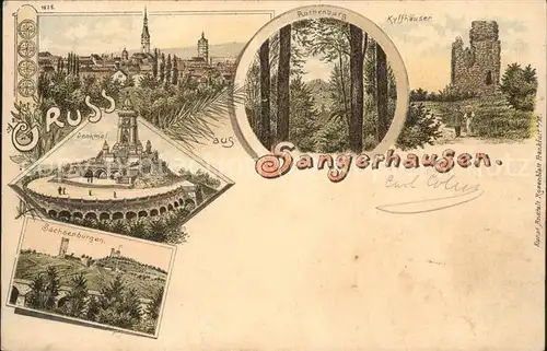 Sangerhausen Suedharz Kyffhaeuser Rotheburg Denkmal  Kat. Sangerhausen