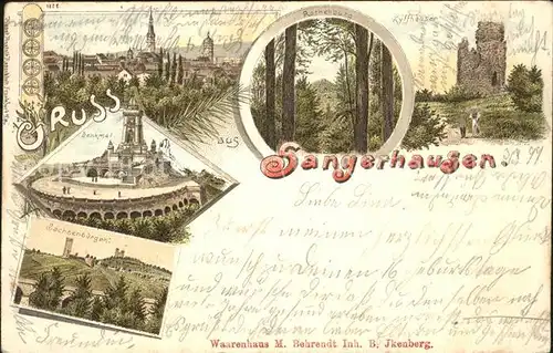Sangerhausen Suedharz Sachsenburgen Denkmal Kyffhaeuser Kat. Sangerhausen