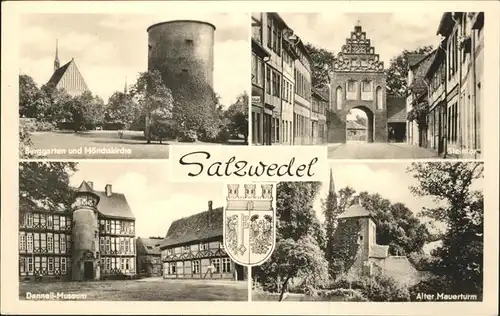 Salzwedel Burggarten Moenchskirche Steintor Danneil Museum Mauerturm Kat. Salzwedel