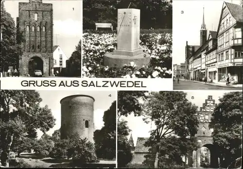 Salzwedel Neuperver Tor Sonnenuhr Burgstrasse Burgturm Steintor Kat. Salzwedel