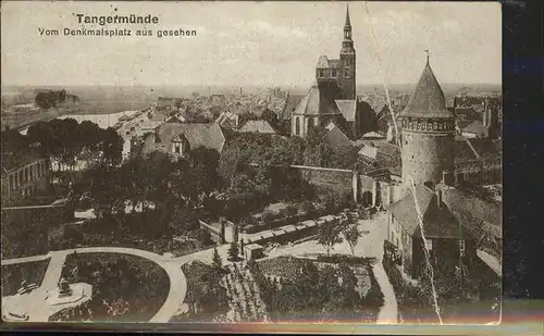 Tangermuende vom Denkmalsplatz aus gesehen Kat. Tangermuende