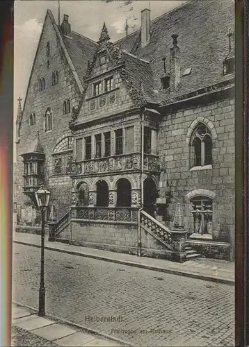 Halberstadt Freitreppe Rathaus Kat. Halberstadt