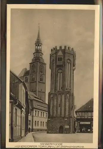 Tangermuende Huenerdorfer Torturm St. Stephanskirche Kat. Tangermuende