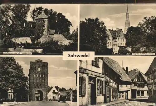 Salzwedel Am Neuperver Tor Alte Haeuser Propstei Burgmauer Kat. Salzwedel