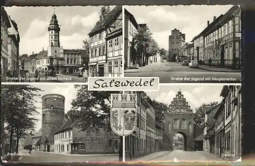 Salzwedel Strasse der Jugend Neupervertor Altes Rathaus Karlsturm Kat. Salzwedel