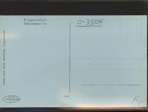 Tangermuende Huehnerdorfer Tor Kat. Tangermuende