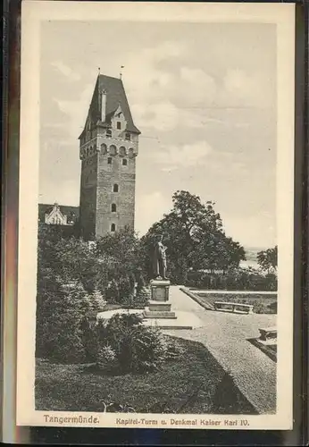 Tangermuende Kapitelturm Denkmal Kaiser Karl IV. Kat. Tangermuende