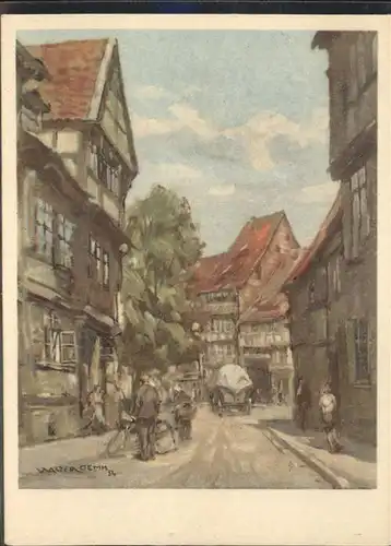 Halberstadt Bei den Spritzen nach Gemaelde von Walter Gemm Kat. Halberstadt