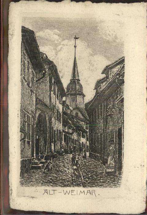 Weimar Thueringen AltWeimar Kuenstlerkarte Zeichnung / Weimar /Weimar