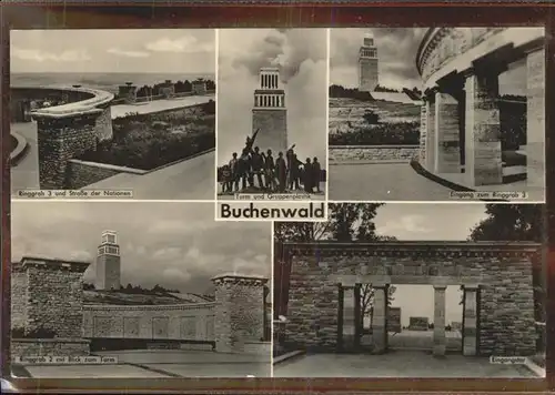 Weimar Thueringen Mahnstaette Turm Gruppenplastik Buchenwald / Weimar /Weimar Stadtkreis