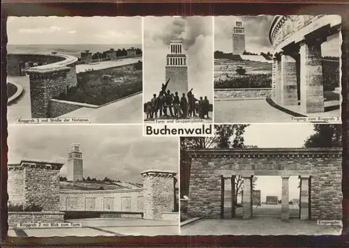 Weimar Thueringen Buchenwald Gedenkstaette Plastik Ringgrab Eingangstor / Weimar /Weimar Stadtkreis