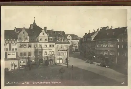 Weimar Thueringen Markt Lukas Cranachhaus  / Weimar /Weimar Stadtkreis