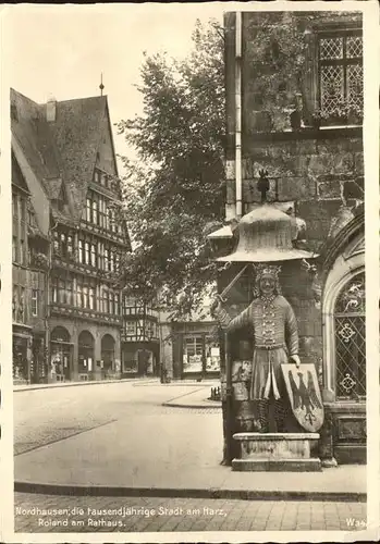 Nordhausen Thueringen Harz Roland Rathaus tausendjaehrige Stadt Kat. Nordhausen