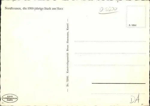 Nordhausen Thueringen Harz tausendjaehrige Stadt Kat. Nordhausen