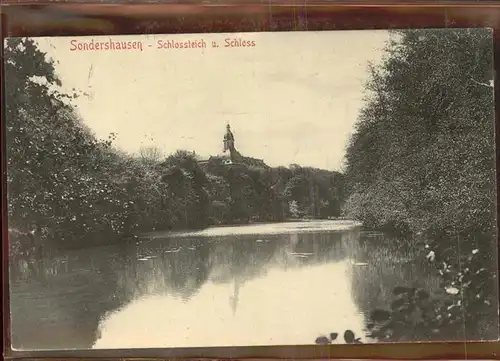 Sondershausen Thueringen Schlossteich Schloss Kat. Sondershausen