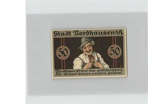 Nordhausen Thueringen Harz Gutschein 50 Pfennig  Kat. Nordhausen