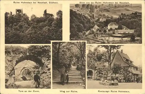 Neustadt Harz Wilhelm Hesse Hotel Restaurant Ruine Hohnstein Kat. Neustadt Harz