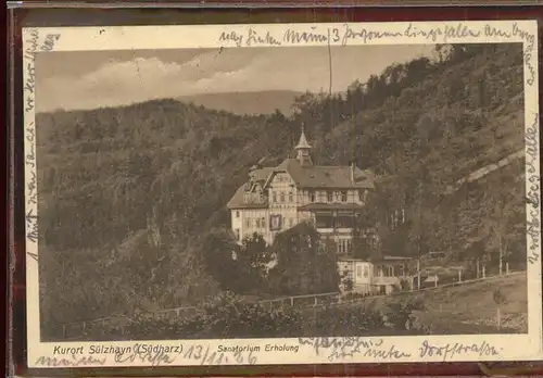 Suelzhayn Sanatorium Erholung Kat. Ellrich