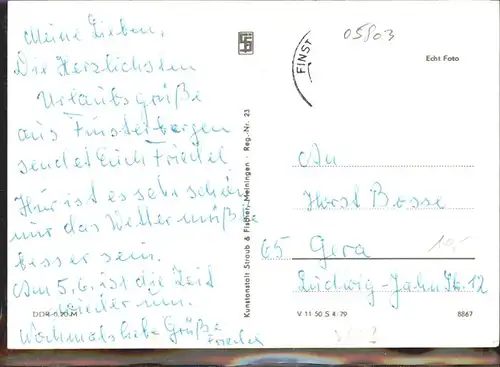 Finsterbergen Felsenkanzel u.Erholungsheim Wilhelm Reck Kat. Finsterbergen