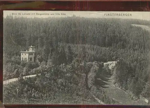 Finsterbergen Blick ins Leinatal mit Steigermuehle u.Villa Elbo Kat. Finsterbergen