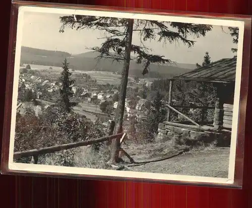 Finsterbergen Blick von der Blockhuette auf dem Hainfelsen Kat. Finsterbergen