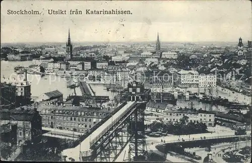 Stockholm Utsikt fran Katarinahissen Kat. Stockholm