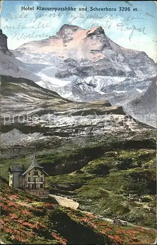 Klausenpass Hotel Klausenpasshoehe und Scheerhorn Kat. Klausen