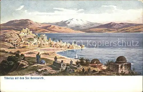 Tiberias Panorama mit See Genezareth Kat. Tiberias