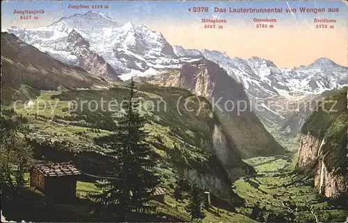 Lauterbrunnental mit Alpenpanorama Kat. Lauterbrunnen