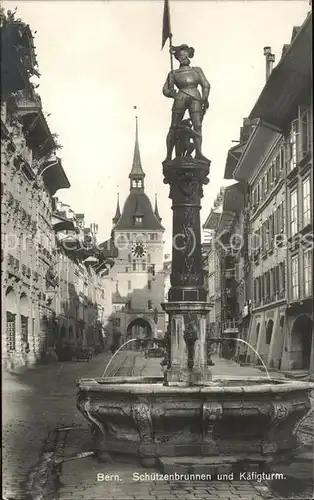 Bern BE Schuetzenbrunnen und Kaefigturm Kat. Bern