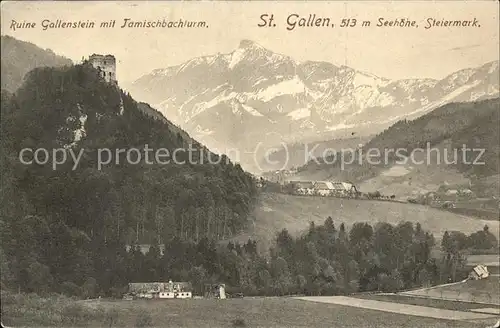 St Gallen SG Ruine Gallenstein mit Jamischbachturm Kat. St Gallen