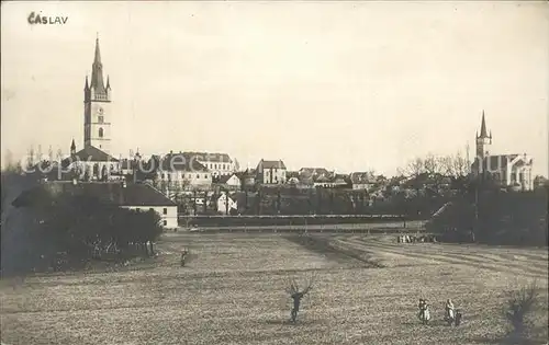 Caslav Ortsansicht mit Kirche Kat. Tschaslau