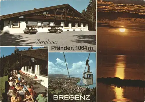 Bregenz Vorarlberg Berghaus Pfaender Seilbahn Bodensee Abendstimmung Kat. Bregenz