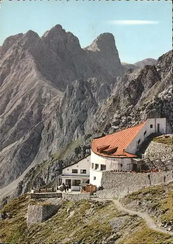 Innsbruck Tirol Nordkettenbahn Hafelekar Bergstation gegen Brandjoch Karwendelgebirge Kat. Innsbruck