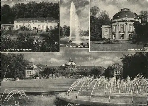 Bad Oeynhausen Cafe Rosengarten Jordansprudel Fontaene Kurtheater Kurhaus Brunnen Kat. Bad Oeynhausen